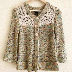 BCBGMaxAzria Knit Crochet Sweater